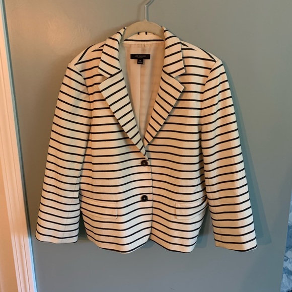 Ann Taylor Jackets & Blazers - Ann Taylor Navy & White Striped Jacket